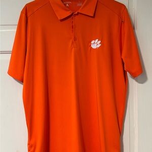 Clemson Tigers Polo Shirt Antigua Embroidered Orange Short Sleeve Men Large